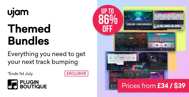 Save up to 86% on exclusive themed plugin bundles by UJAM