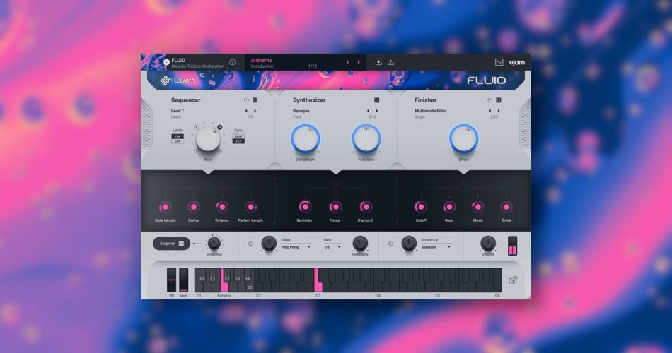 UJAM launches Usynth FLUID Melodic Techno Workstation