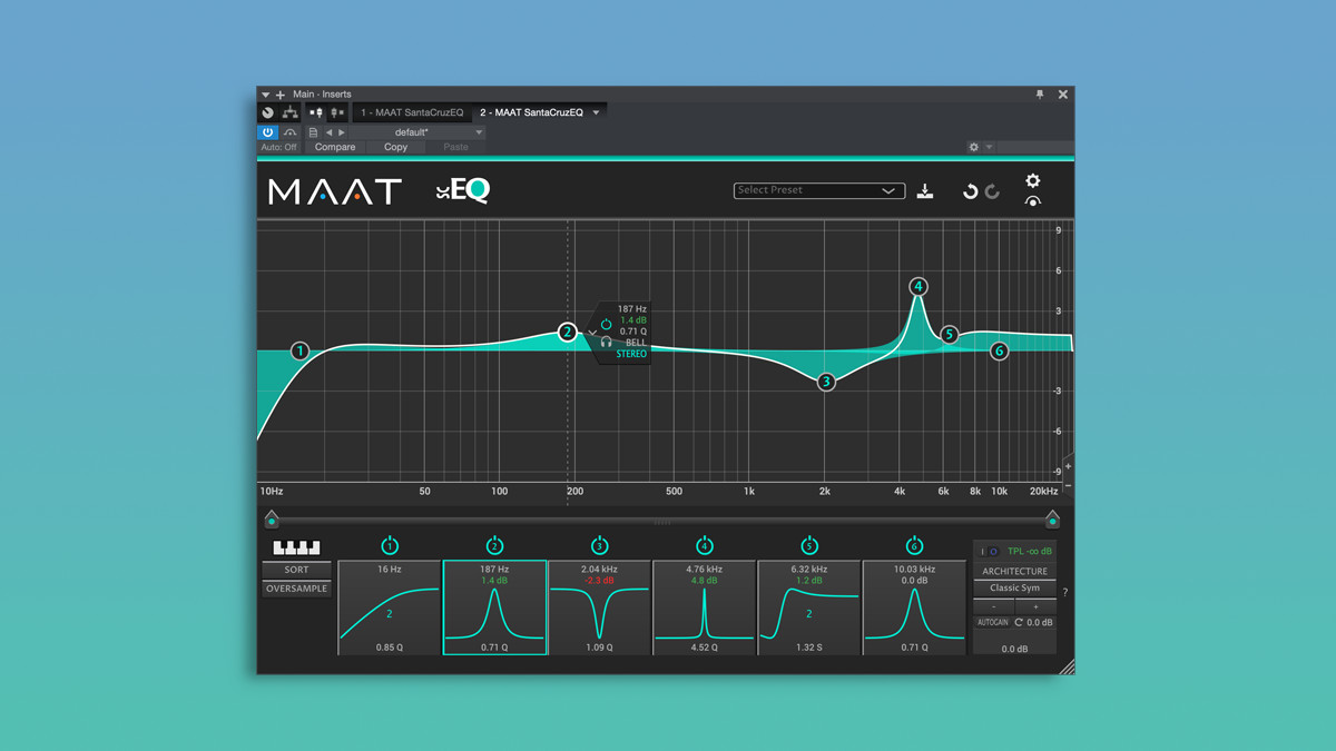 Save 25% on MAAT’s SantaCruzEQ12 minimum phase parametric equalizer plugin