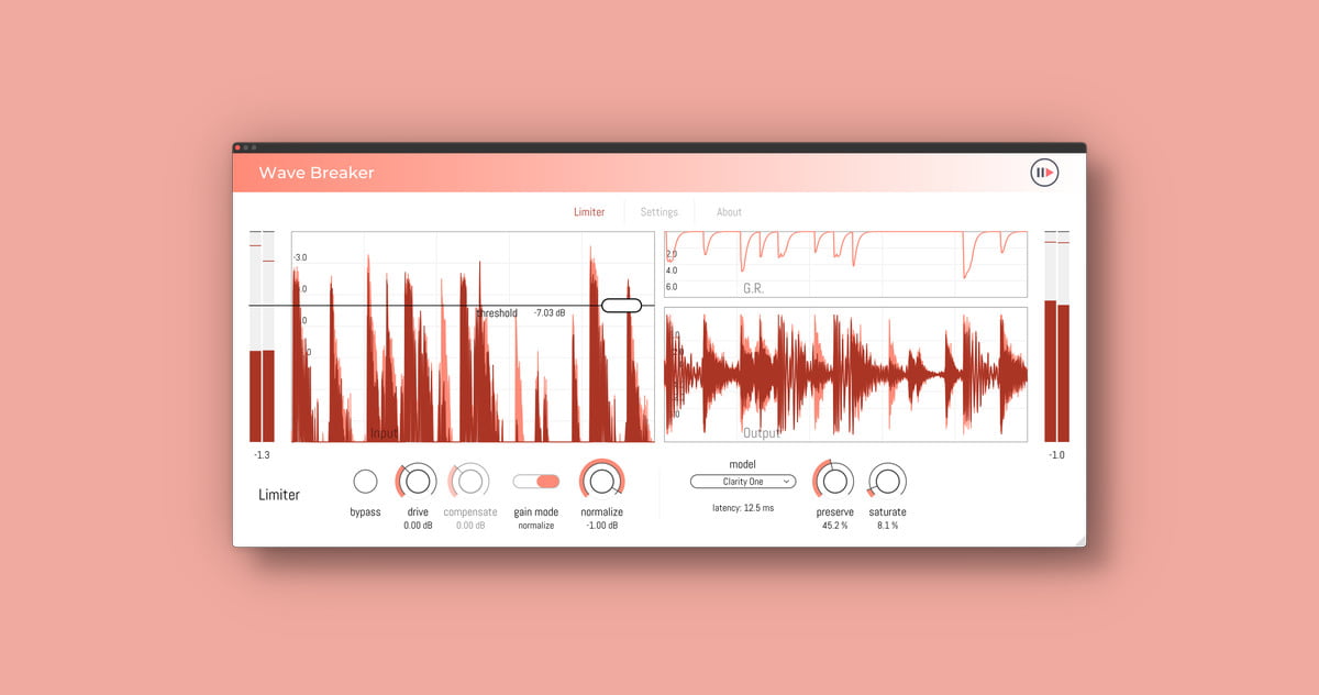 Press Play Updates Wave Breaker Free Limiter Plugin To Version 1.1.0