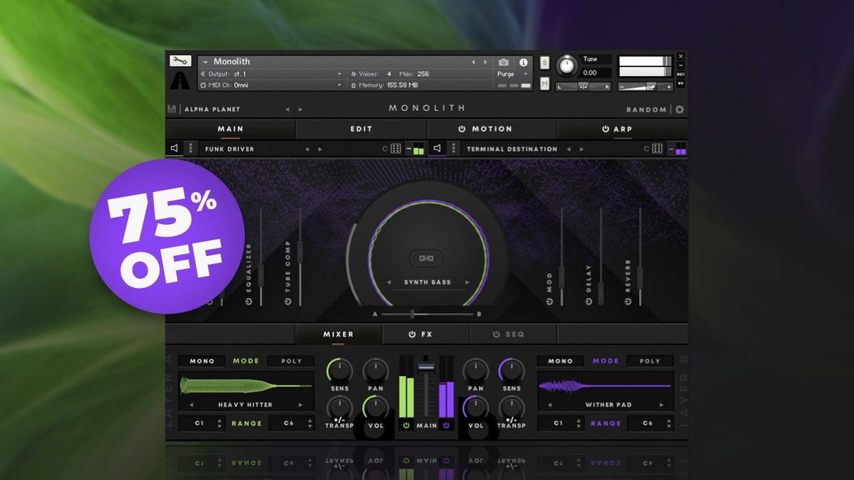 Monolith virtual bass instrument for Kontakt Player on sale at 75% OFF