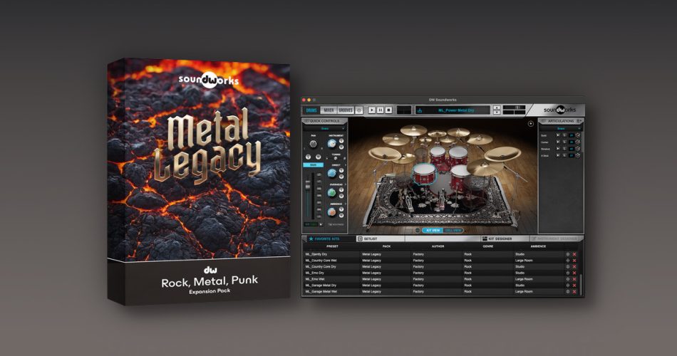 DW releases Metal Legacy Expansion Pack for DW Soundworks