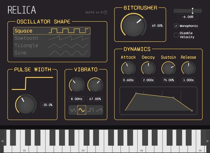 Hivetune releases Relica free retro synthesizer (VST3/AU)