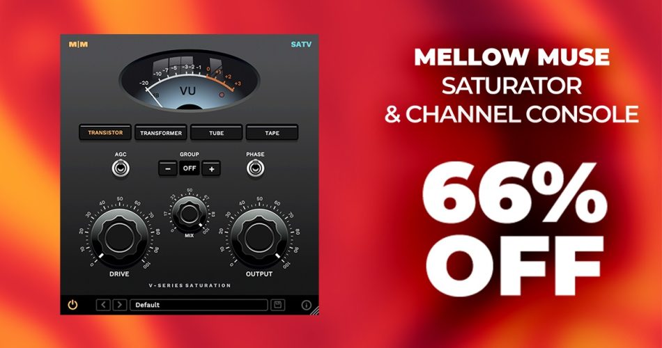 Save 66% on Mellowmuse Saturator & Channel Console plugin bundle