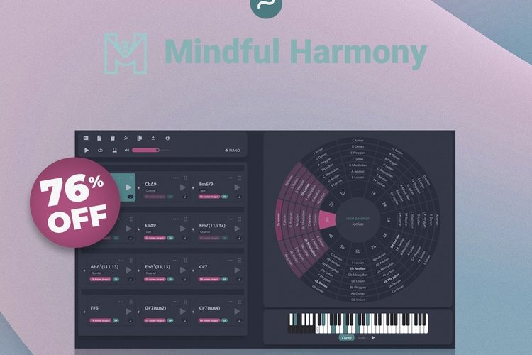 Save 76% on Mindful Harmony App at Audio Plugin Deals