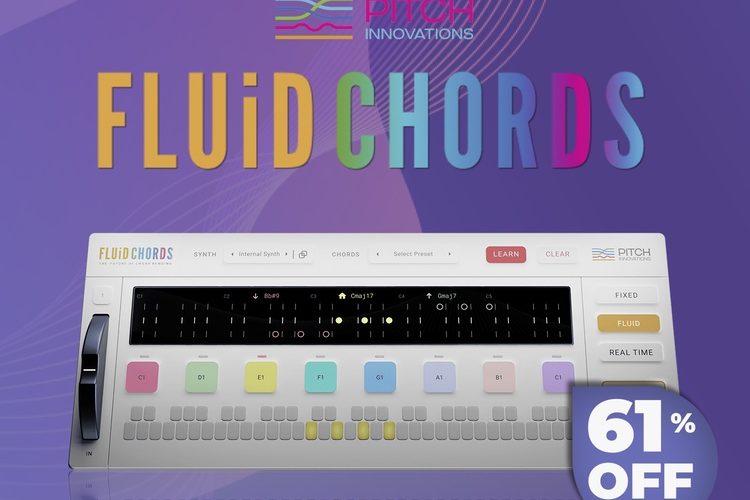 Fluid Chords chord bending MIDI plugin on sale for $29 USD