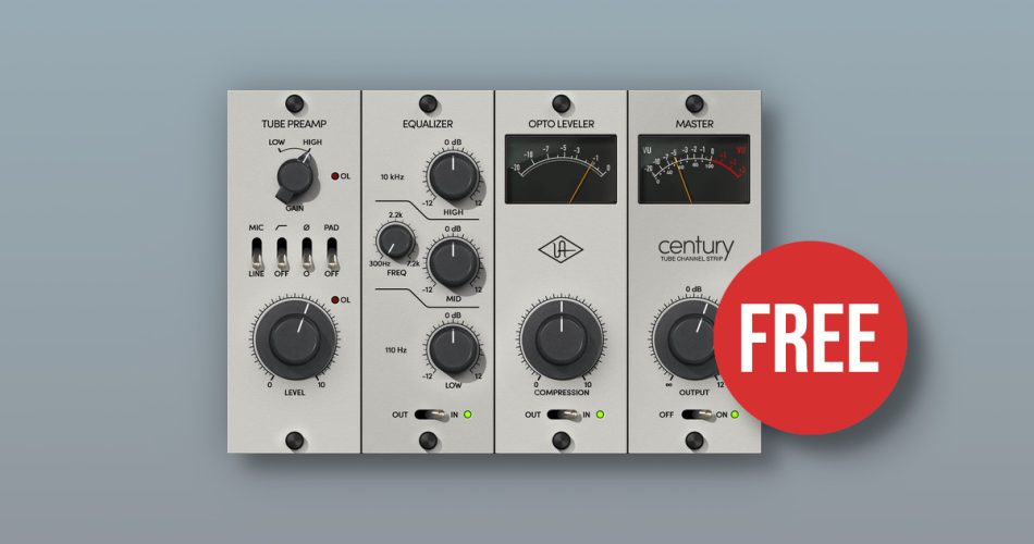 FREE: Century Tube Channel Strip by Universal Audio (limited time)