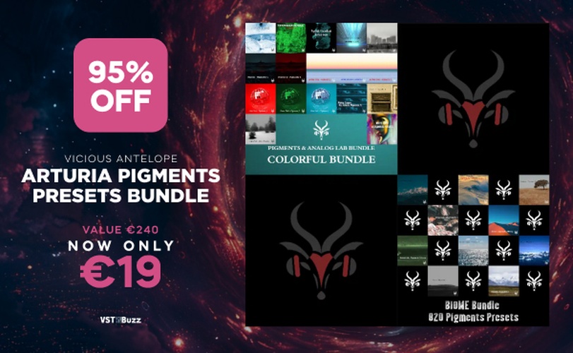 27 sound packs for Arturia Pigments & Analog V on sale for 19 EUR!