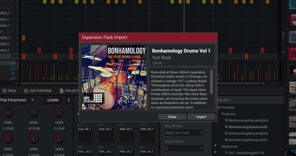 Yurt Rock releases MPC Expansion: Bonhamology Drums Vol. 1