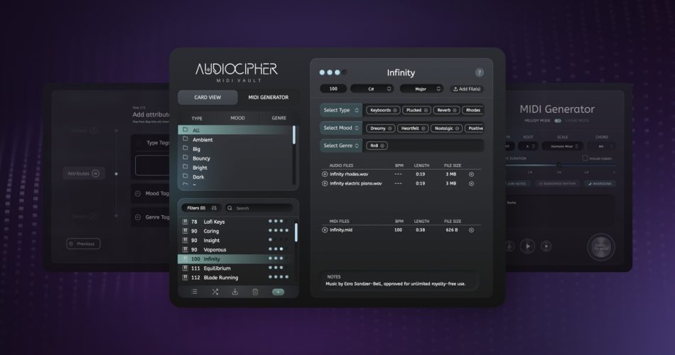 AudioCipher V4: Text-to-MIDI generator updated with MIDI Vault