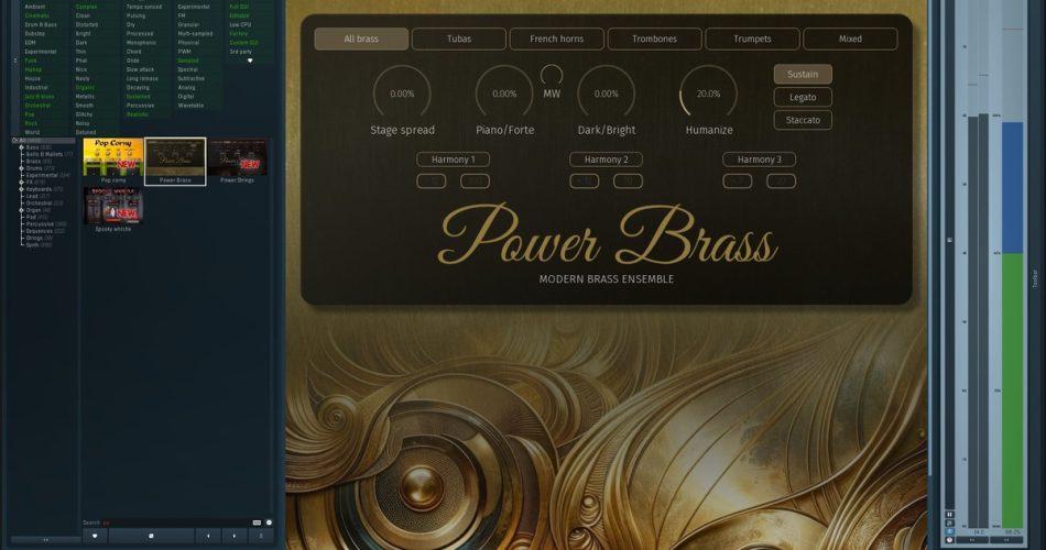 Meldaproduction releases PowerBrass virtual instrument for MSoundFactory