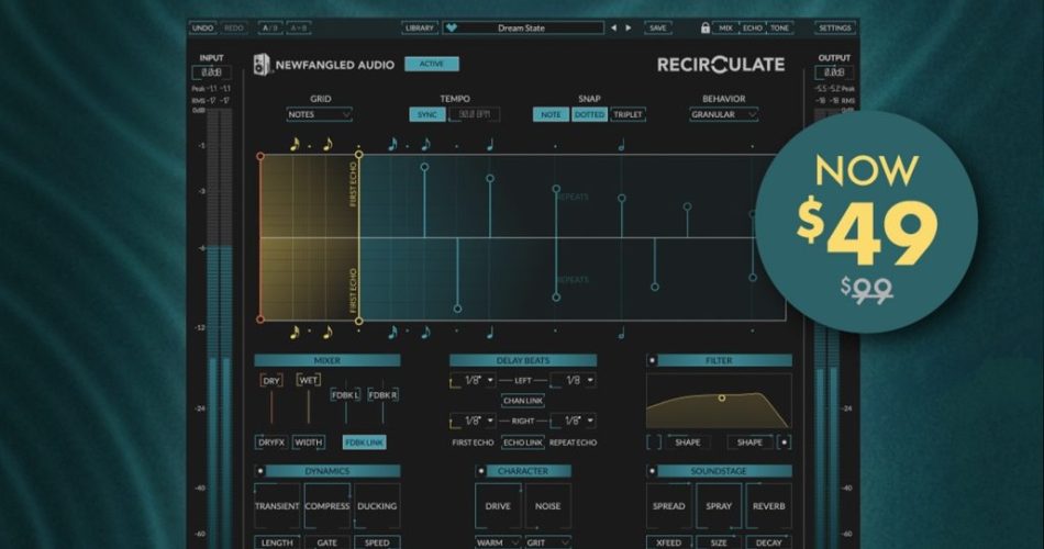 Save 50% on Recirculate feedback delay by Newfangled Audio