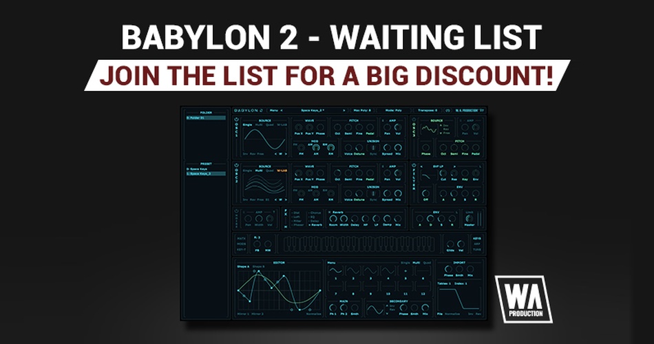 W.A. Production announces Babylon 2 software synthesizer