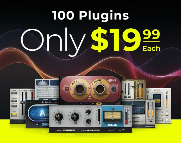 Waves September Sale: 100 plugins on sale for $19.99 USD each