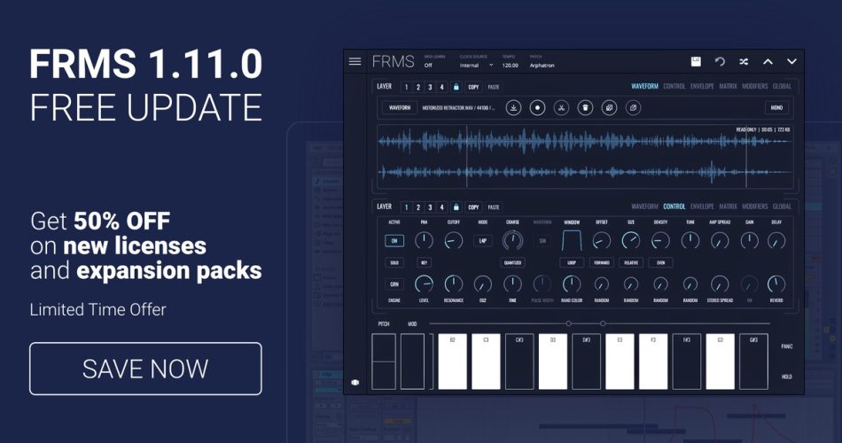 Imaginando updates FRMS granular synthesizer to v1.11.0