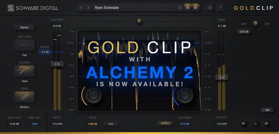 Schwabe Digital updates Gold Clip effect plugin to v1.3