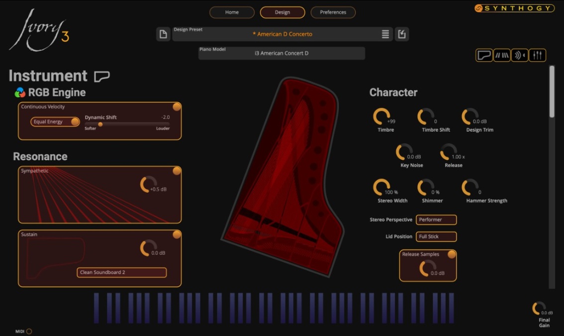 Synthogy releases Ivory 3 American Concert D virtual piano instrument