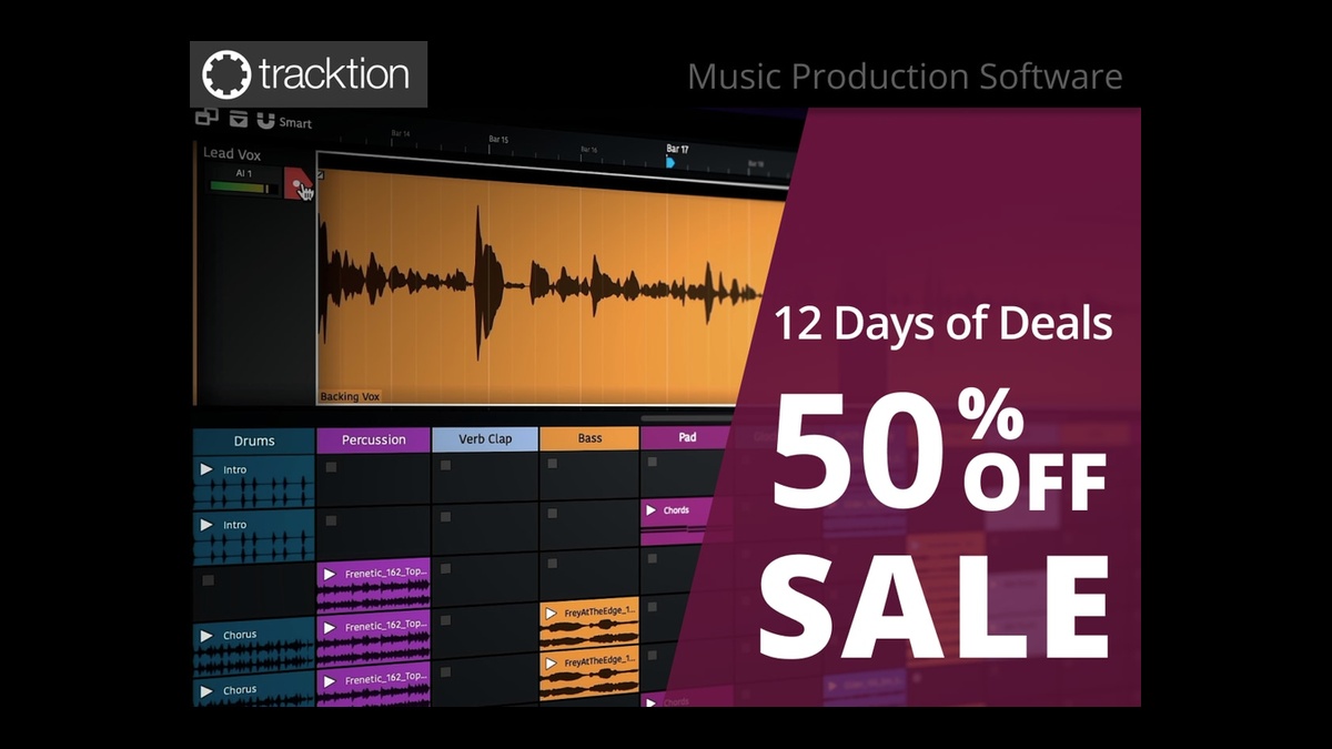 Holiday Sale: Save 50% on Tracktion’s plugins, sound packs & more