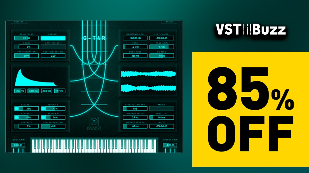 Save 85% on G-T4R virtual instrument by DAWDIO