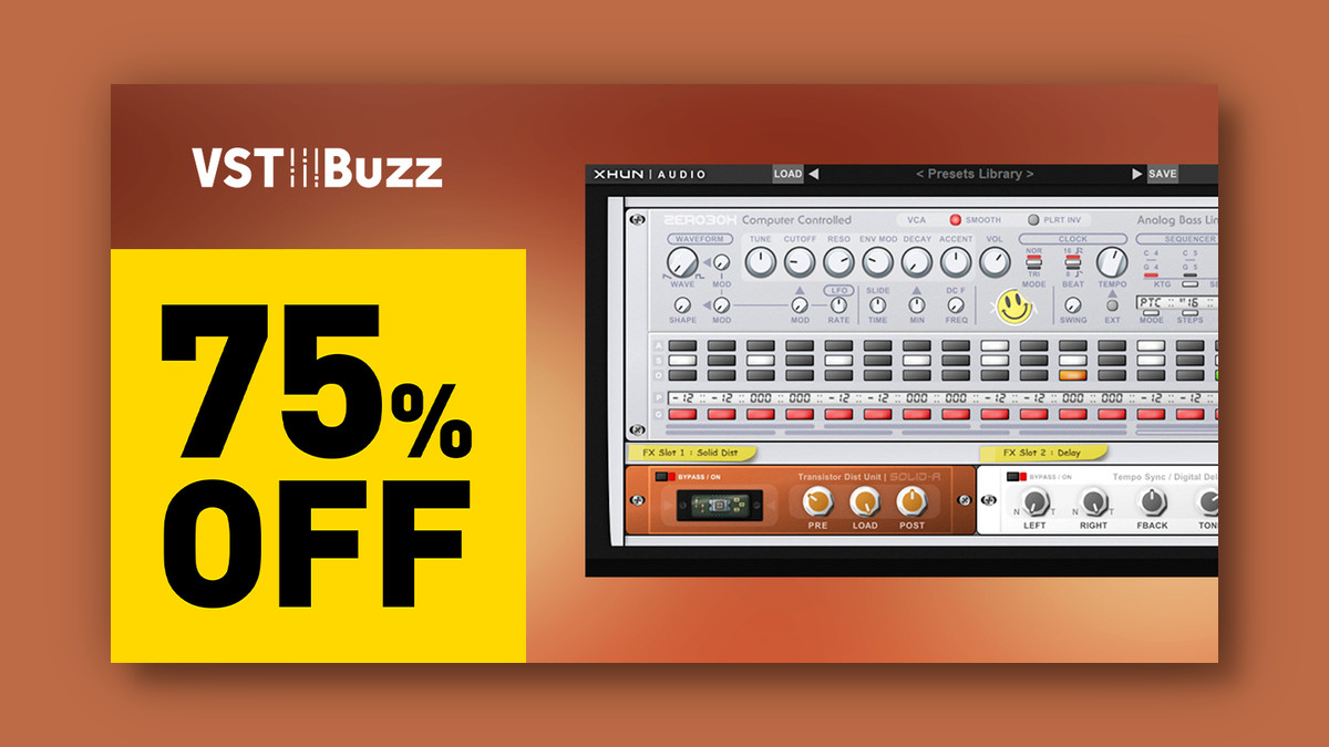 ZeroBox bassline synth plugin by Xhun Audio on sale for $25 USD