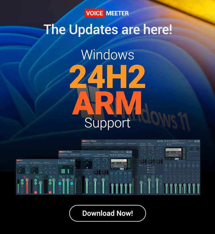 VB-Audio updates Voicemeeter virtual audio mixer with 24H2 Windows and Arm64 support