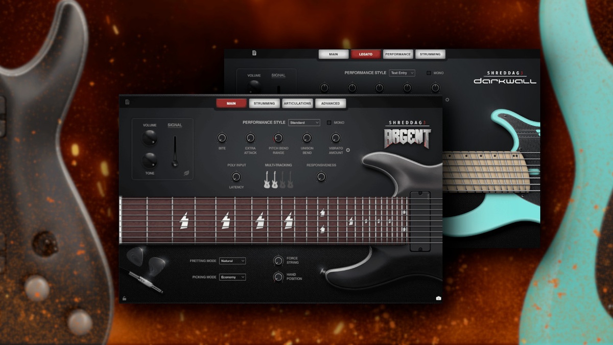 Impact Soundworks intros Shreddage 3 Argent guitar & Darkwall bass guitar