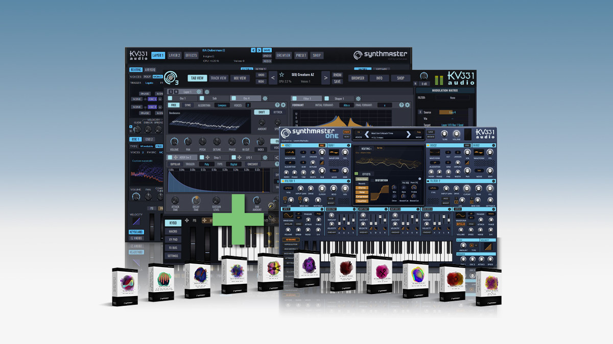 KV331 Audio Synthmaster, Synthmaster One & Bundles on sale at up to 74% OFF