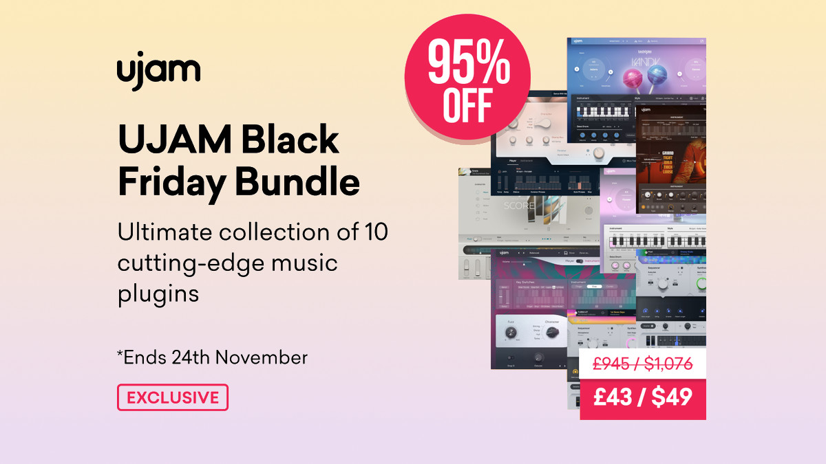 Save 95% on UJAM Black Friday Bundle: 10 plugins for  USD