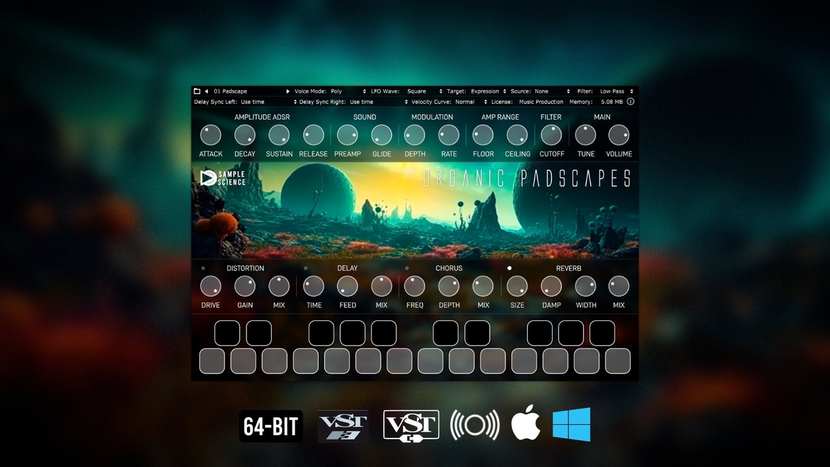 SampleScience releases Organic Padscapes free rompler instrument