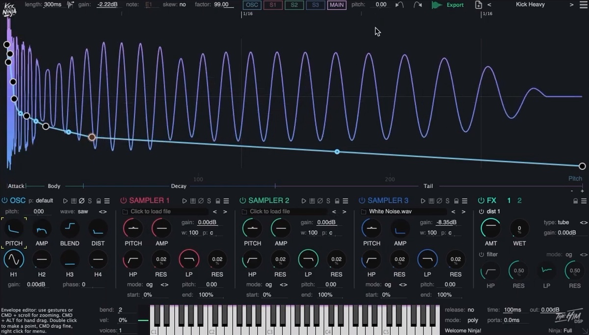 The Him DSP updates Kick Ninja and Sub Ninja plugins to v1.2.0