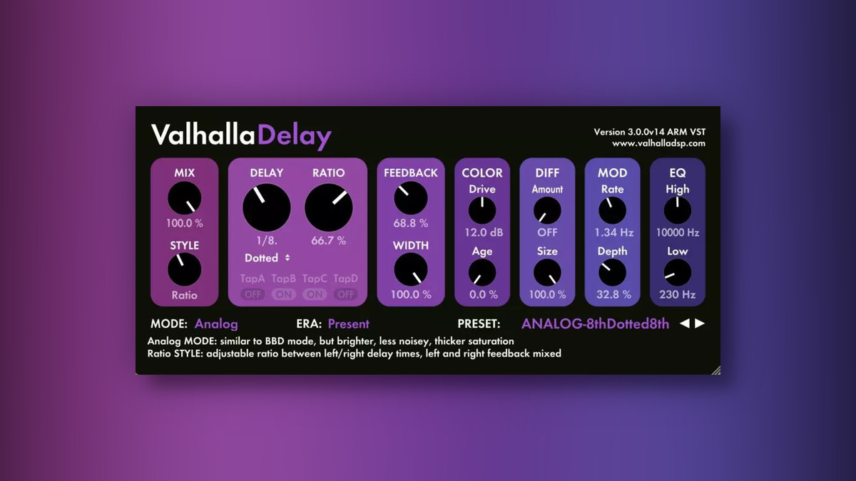 ValhallaDelay v3.0 update brings Chrome Tape and Analog modes