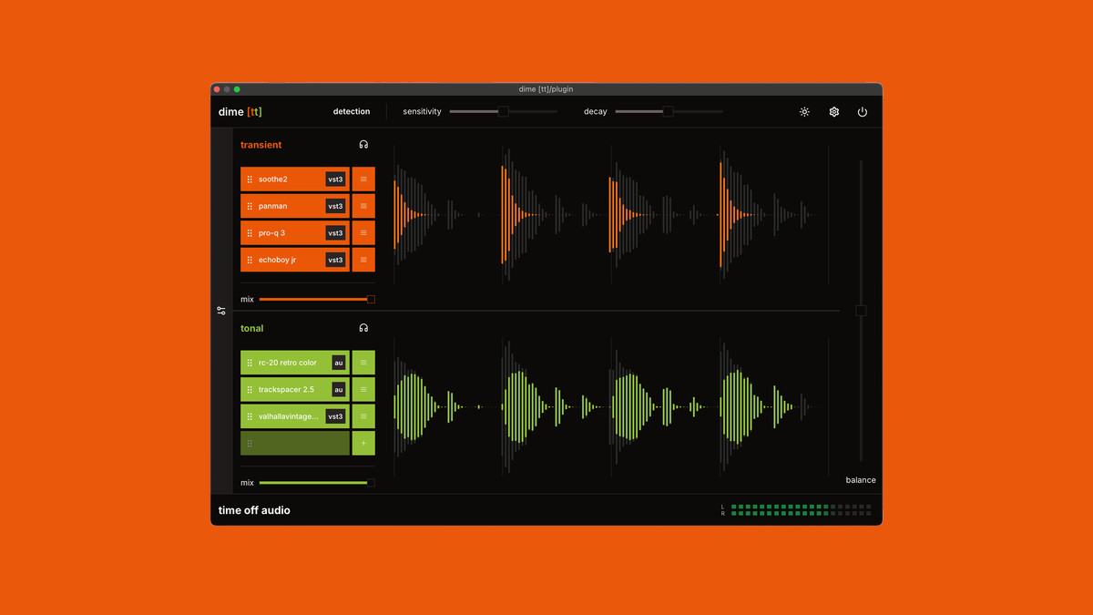 Time Off Audio releases dime [tt] plugin-hosting transient splitter