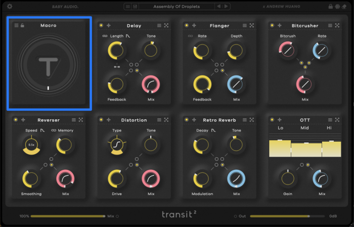 Baby Audio Transit 2 effects section