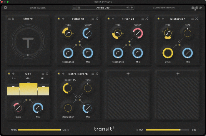 Baby Audio Transit 2 parameter locking