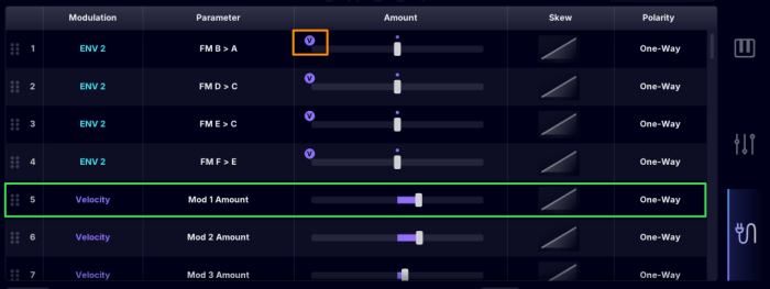 Exacoustics Ghost mod matrix assign