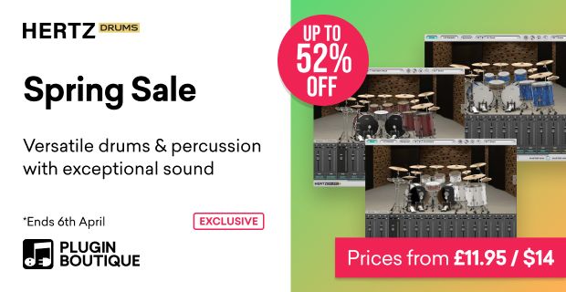 Save up to 52% on Hertz Instruments virtual drum instruments & expansions