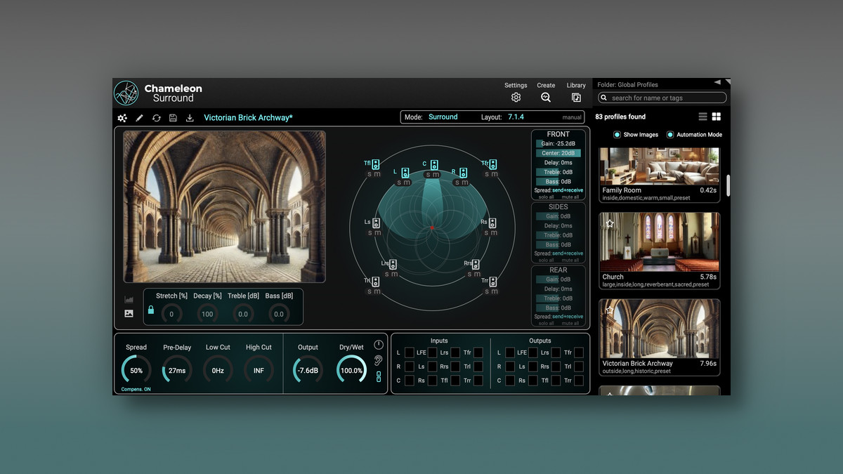 Accentize updates Chameleon Surround reverb plugin to v1.1.0