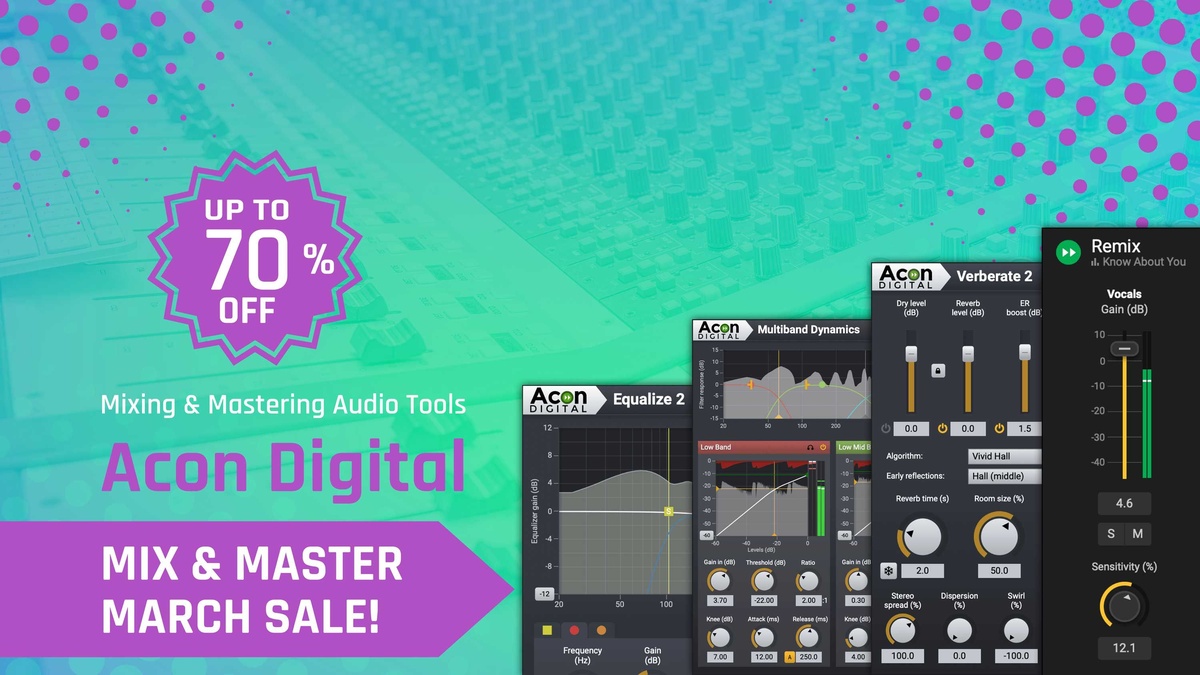 Save up to 70% on Acon Digital’s audio editing, restoration & noise reduction tools