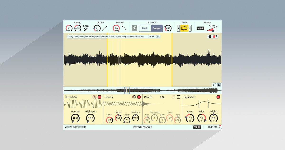 Just a Sample: Free audio sampler for Windows, Mac & Linux