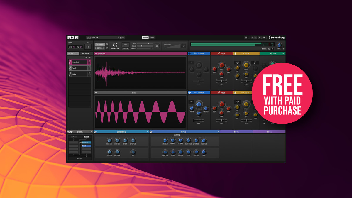 Steinberg Backbone Drum Re-Synthesizer is FREE with purchase at Plugin Boutique