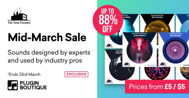 Save up to 88% on The Tone Foundry soundsets for Serum, Pigments, Phase Plant & more