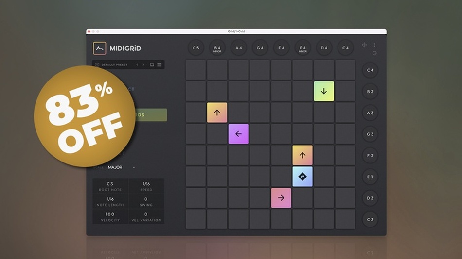 Save 83% on ADSR MIDIGRiD + 8 Preset Packs Bundle