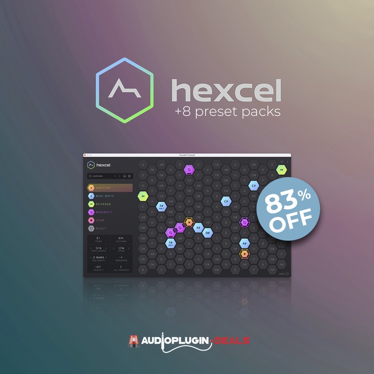 Save 83% on ADSR Hexcel MIDI plugin + 8 Preset Packs Bundle