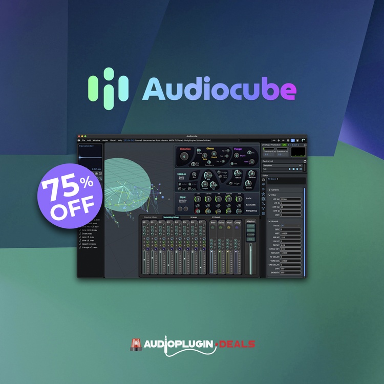 Save 75% on Audiocube 3D DAW for music and sound design