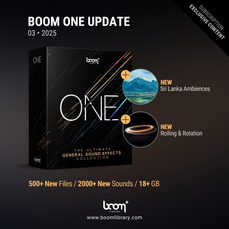 BOOM ONE February Update adds 18GB of new sound effects