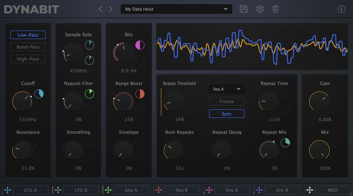 Save 30% on DynaBit creative bitcrusher plugin by Caelum Audio