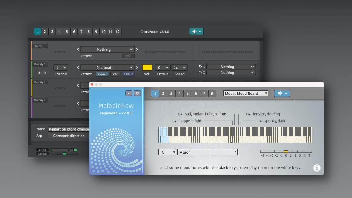 FeelYourSound updates Mac versions of MelodicFlow (v2.0.1) and ChordPotion (v2.4.2)