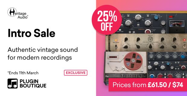 Save 25% on Heritage Audio’s effect plugins