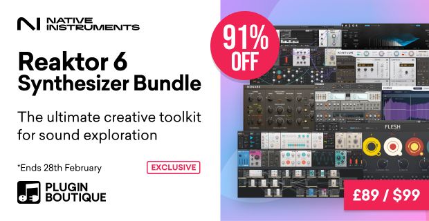 Save 91% on Reaktor 6 Synthesizer Bundle by Native Instruments