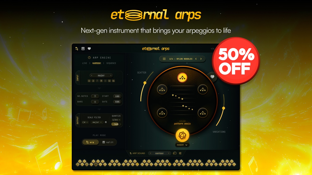 Save 50% on Eternal Arps MIDI plugin by Pitch Innovations